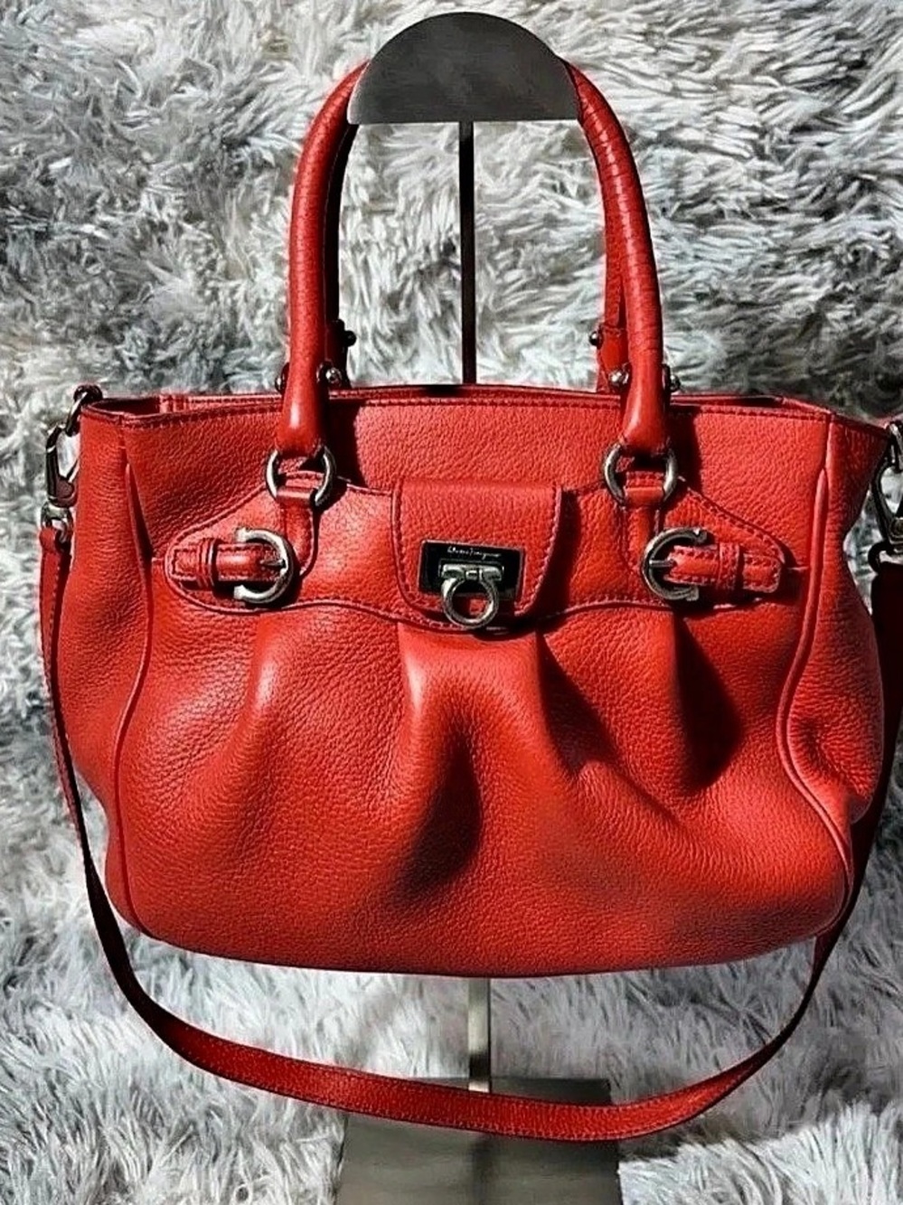 Ferragamo Gancini 2Way Leather Satchel